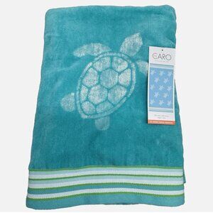x2 CARO Turquoise Sea Turtles Beach Towels Oversized Luxury Soft Cotton Viscose